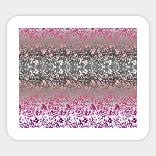 Pink and Gray Floral Pattern Sticker